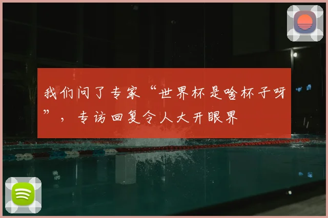我们问了专家“世界杯是啥杯子呀”，专访回复令人大开眼界